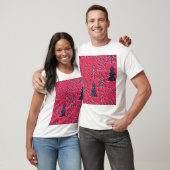 Kerstbos: Wintersilhouet behang. T-shirt (Unisex)