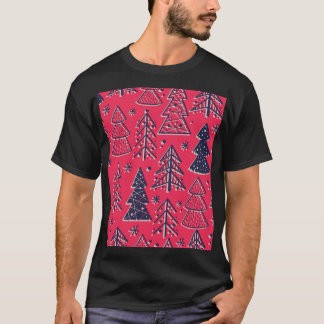 Kerstbos: Wintersilhouet behang. T-shirt