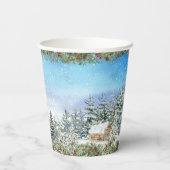Kerstbos WinterWaterverf Papieren Bekers (Achterkant)
