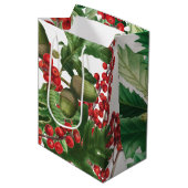 kerstbosbessen met feestbessen op de Evergreen Medium Cadeauzakje (Voorkant Gekanteld)