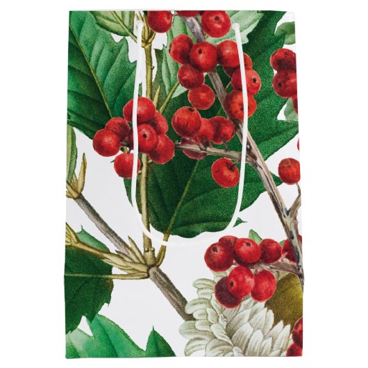 kerstbosbessen met feestbessen op de Evergreen Medium Cadeauzakje (Achterkant)