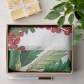 kerstbosbessen met feestbessen op de Evergreen Tissuepapier (Geschenk)