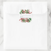 kerstbosbessen met feestbessen op de Evergreen Vierkante Sticker (Tas)