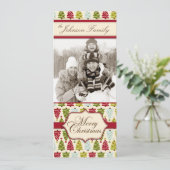 kerstbosboomklep feestdagenkaart (Staand voorkant)