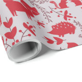 Kerstbosdieren Cadeaupapier (Rol Hoek)