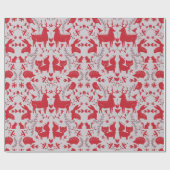 Kerstbosdieren Cadeaupapier (Vlak)