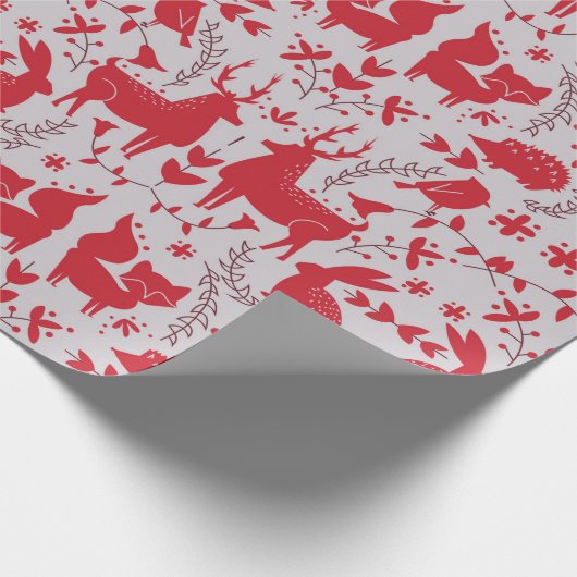 Kerstbosdieren Cadeaupapier (Hoek)