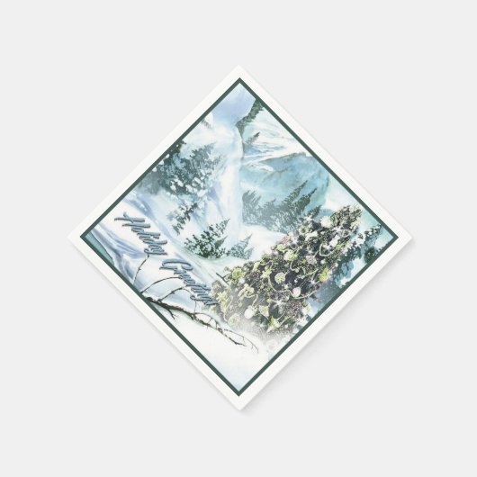Kerstbosfeestdagen — groetings Napkins Servet (Hoek)