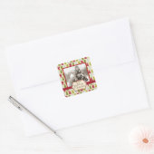 Kerstbosfoto-sticker Vierkante Sticker (Envelop)