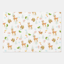 Kerstbosgebieden Wrapping Paper Flat White