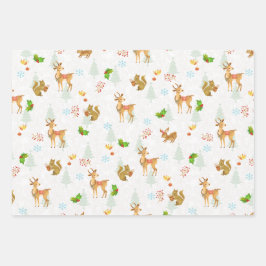 Kerstbosgebieden Wrapping Paper Flat White