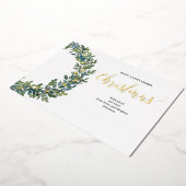 Kerstbosjes met grote Waterverf en goudolie Folie Feestdagenkaart (Gedraaid)