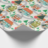 Kerstbosland Cute Animals Cadeaupapier (Hoek)