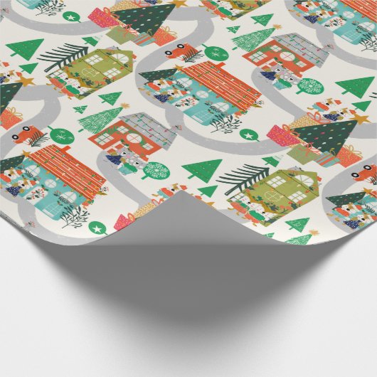 Kerstbosland Cute Animals Cadeaupapier (Hoek)