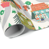 Kerstbosland Cute Animals Cadeaupapier (Rol Hoek)