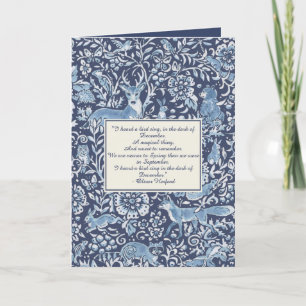 Kerstbossen dieren blauw wintergedicht feestdagen kaart