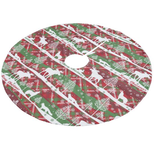 Kerstbossen Fleece Kerstboom Rok (Gekanteld)