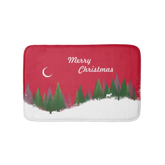 kerstBossen Scene Bath Mat (Voorkant)