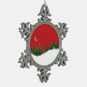 KerstBossen Scene Pewter Ornament (Links)