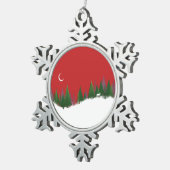 KerstBossen Scene Pewter Ornament (Rechts)