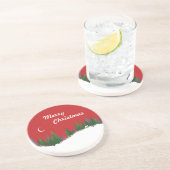 kerstBossen Scene Sandstone Onderzetter (Zijkant)