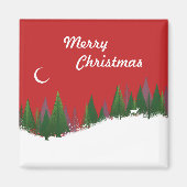 KerstBossen Scene Square Magnet (Voorkant)