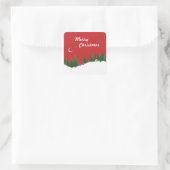 KerstBossen Scene Square Stickers (Tas)