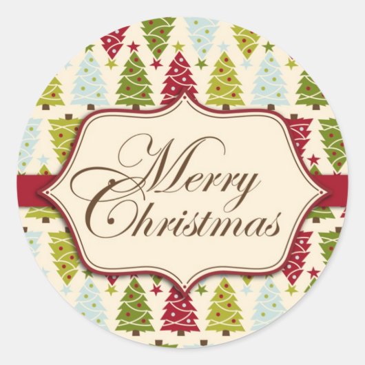 Kerstbossticker Ronde Sticker (Voorkant)