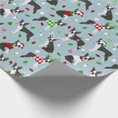 KerstBoston Terrier Cadeaupapier (Hoek)