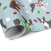 KerstBoston Terrier Cadeaupapier (Rol Hoek)