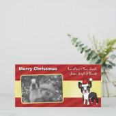 KerstBoston Terrier Feestdagenkaart (Staand voorkant)