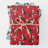 KerstBoston Terrier Inpakpapier Vel (In situ)