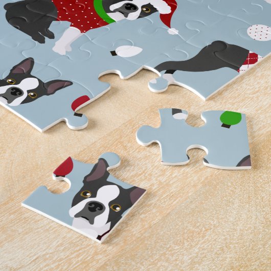 KerstBoston Terrier Legpuzzel (Zijkant)