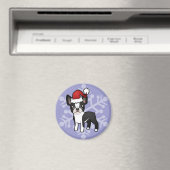 KerstBoston Terrier Magneet (Insitu (Vaatwasser))