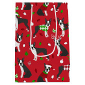 KerstBoston Terrier Medium Gift Bag Medium Cadeauzakje (Achterkant)