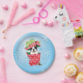 KerstBoston Terrier Papieren Bordje (Feest)