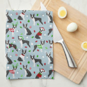 KerstBoston Terrier Theedoek (Quarter Fold)