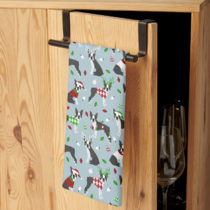KerstBoston Terrier Theedoek