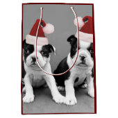 KerstBoston Terriers medium Gift Bag Medium Cadeauzakje (Voorkant)