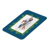 Kerstbotanicals groen Eenvoudige elegante foto Magneet (Linkerzijde)