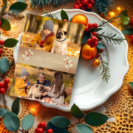 Kerstbotanisch Holly Thémed Photo-script