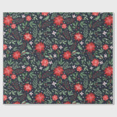 Kerstbotanische bessen Land Cadeaupapier (Vlak)