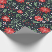 Kerstbotanische bessen Land Cadeaupapier (Hoek)