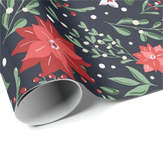 Kerstbotanische bessen Land Cadeaupapier (Rol Hoek)