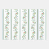 Kerstbotanische bladeren en bessen Waterverf Inpakpapier Vel (Voorkant 3)