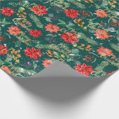 kerstbotanische druk cadeaupapier (Hoek)