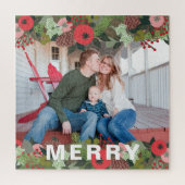 Kerstbotanische feestdag met feestdag legpuzzel (Verticaal)