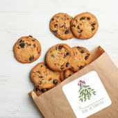 Kerstbotanische Mistletoe Elegant Greenery Vierkante Sticker