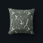 Kerstbotanische pine Berry Green Kussen<br><div class="desc">Het kerstpatroon is voorzien van botanische pijnbomen en bessen bladeren.</div>