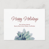 Kerstbotanische Succulente feestelijke typografie Feestdagenkaart (Voorkant)